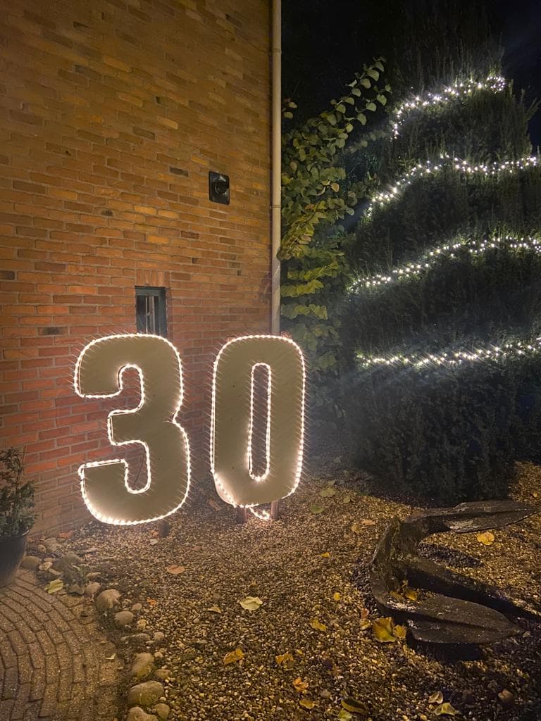 Verjaardags bord verlichting 30 jaar