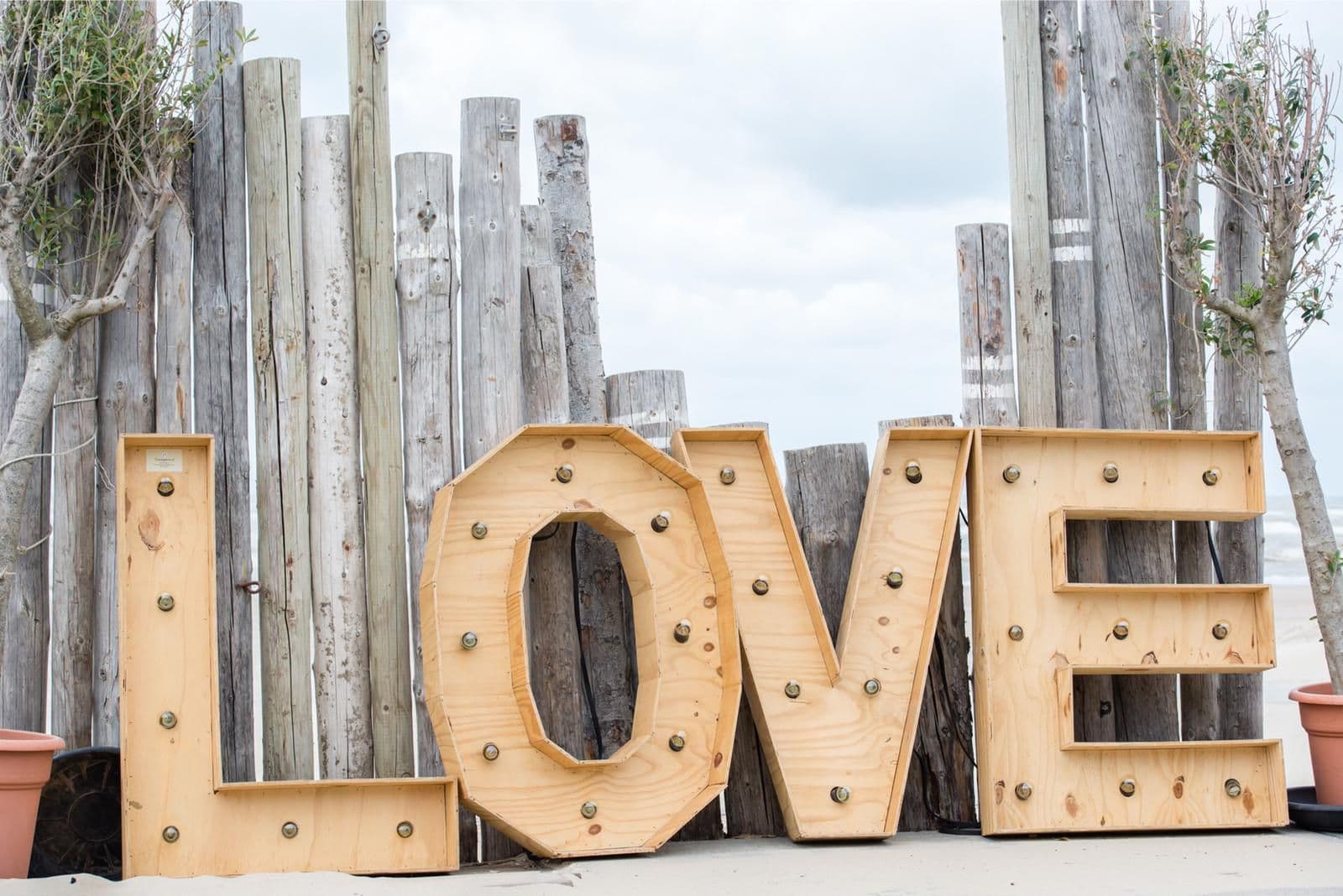 Love letters verlicht huwelijk bruiloft 
