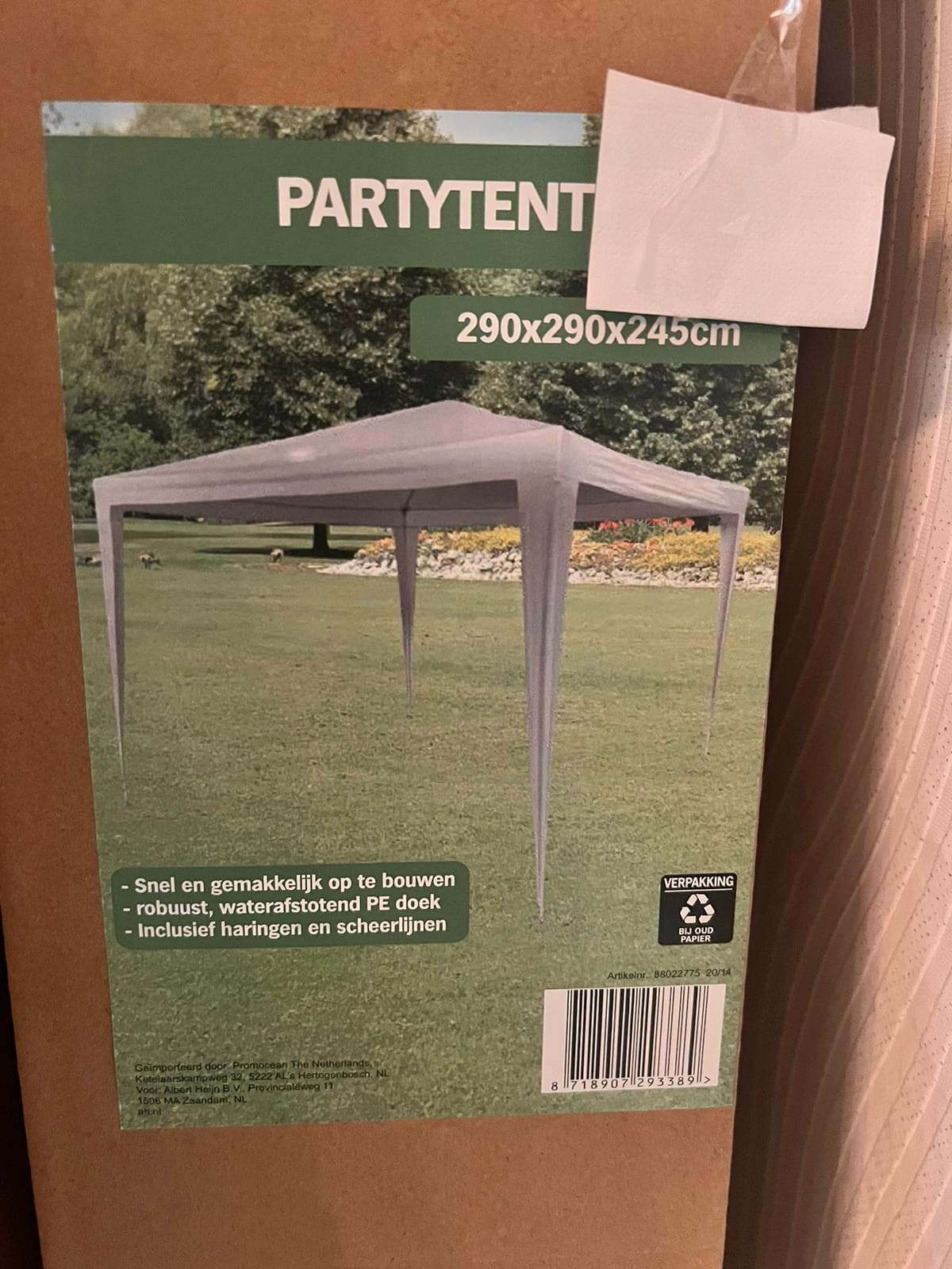 Partytent zonder zijwanden