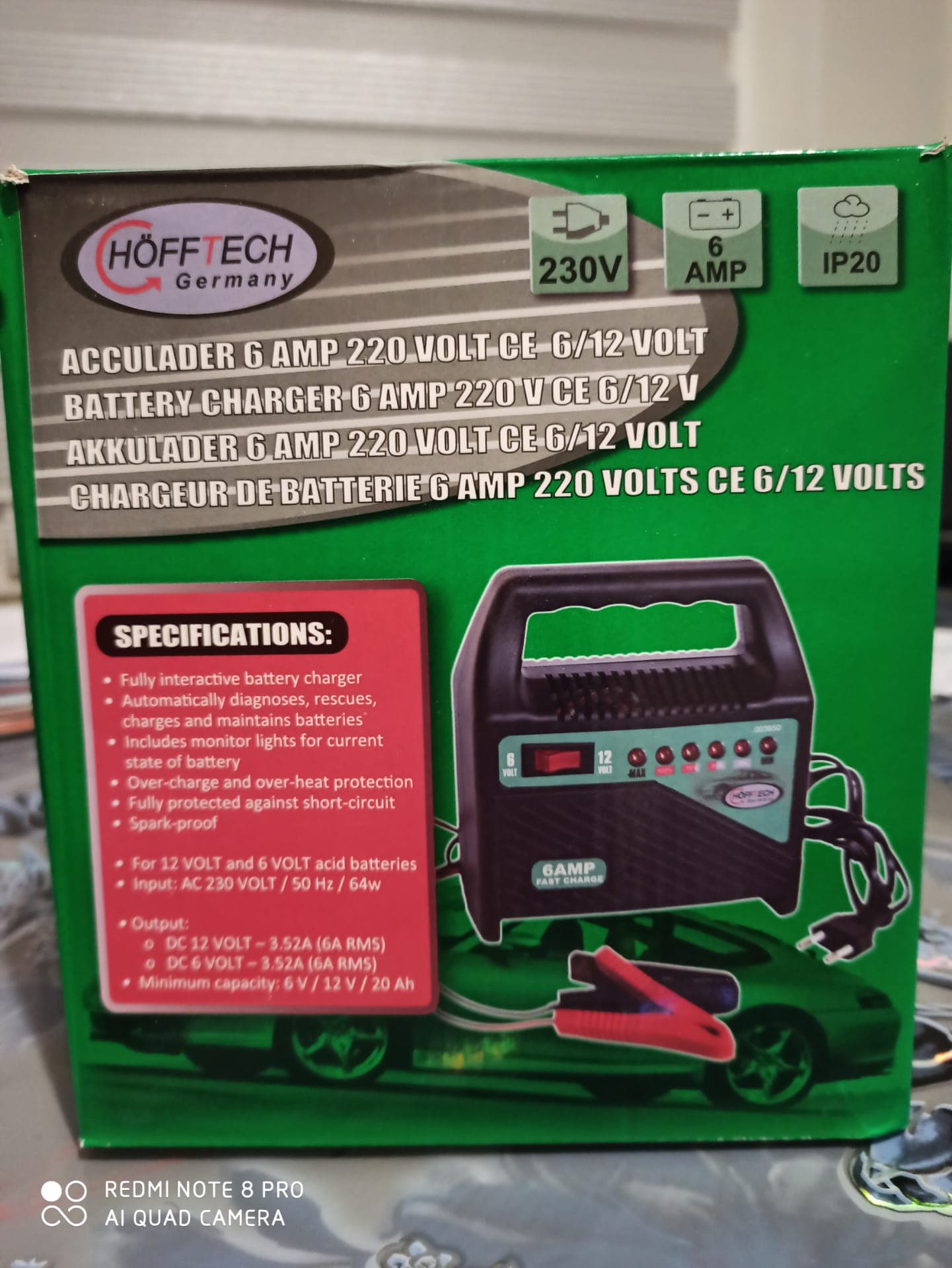 Druppel lader auto batterij 