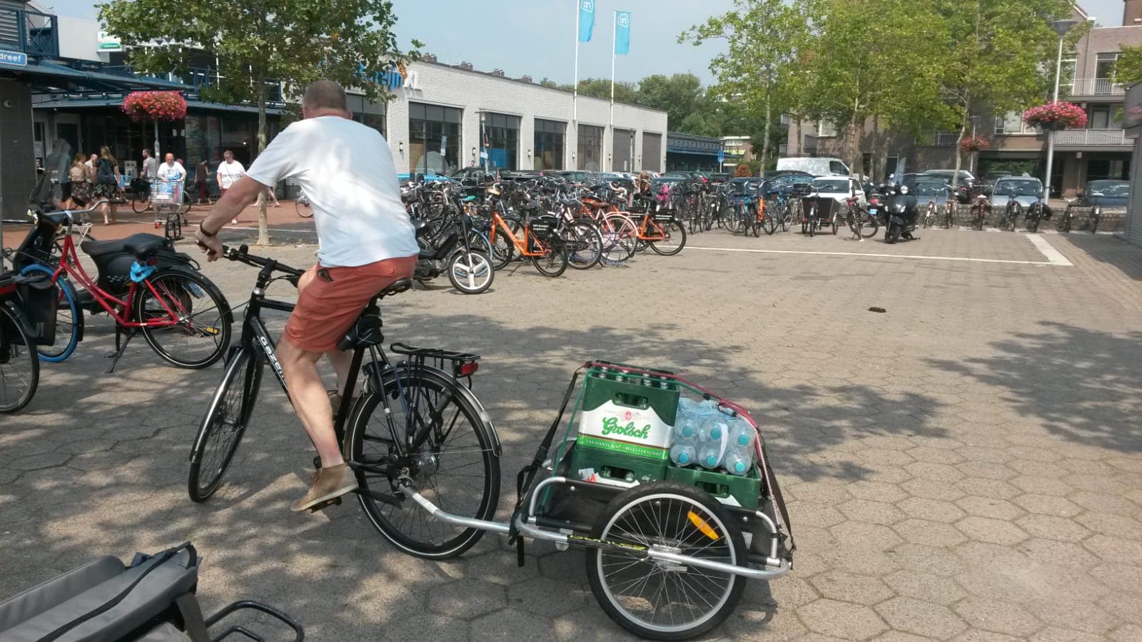 Open, lichtgewicht fietskar, merk Burley