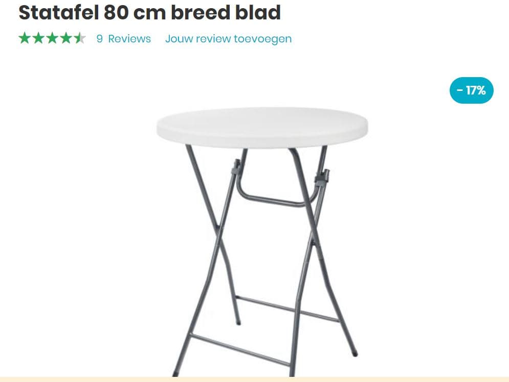 statafels 3x vrij groter blad