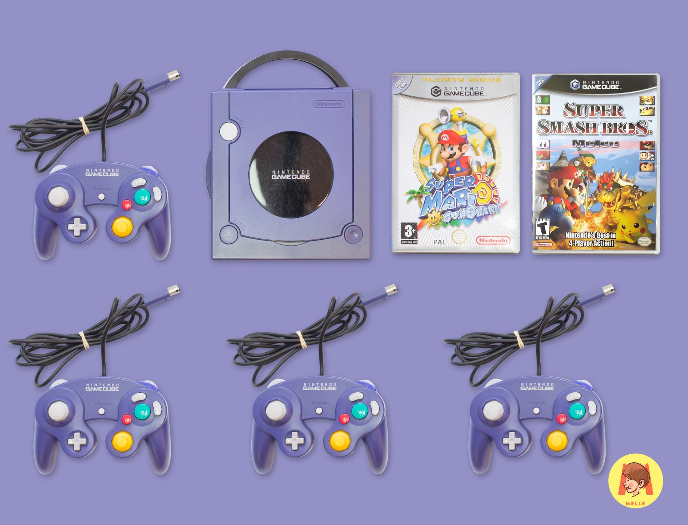 Nintendo Gamecube (NGC) + 4 Controllers + 2 Games naar keuze
