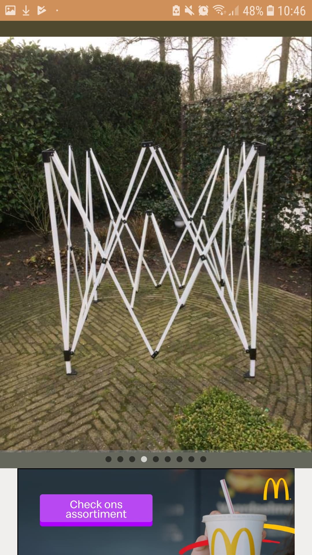 Partytent zonder zijwanden