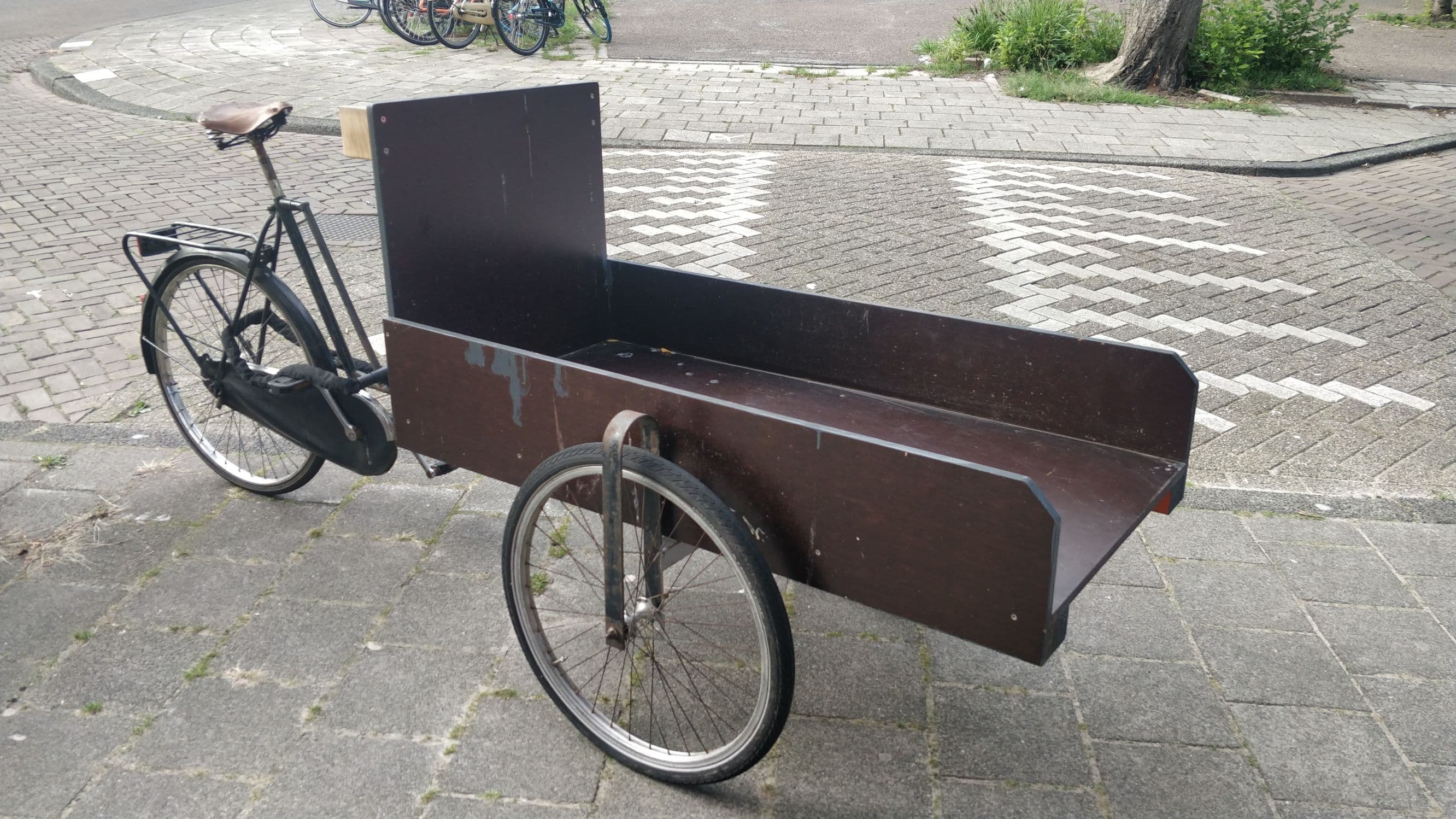 Toffe houten bakfiets