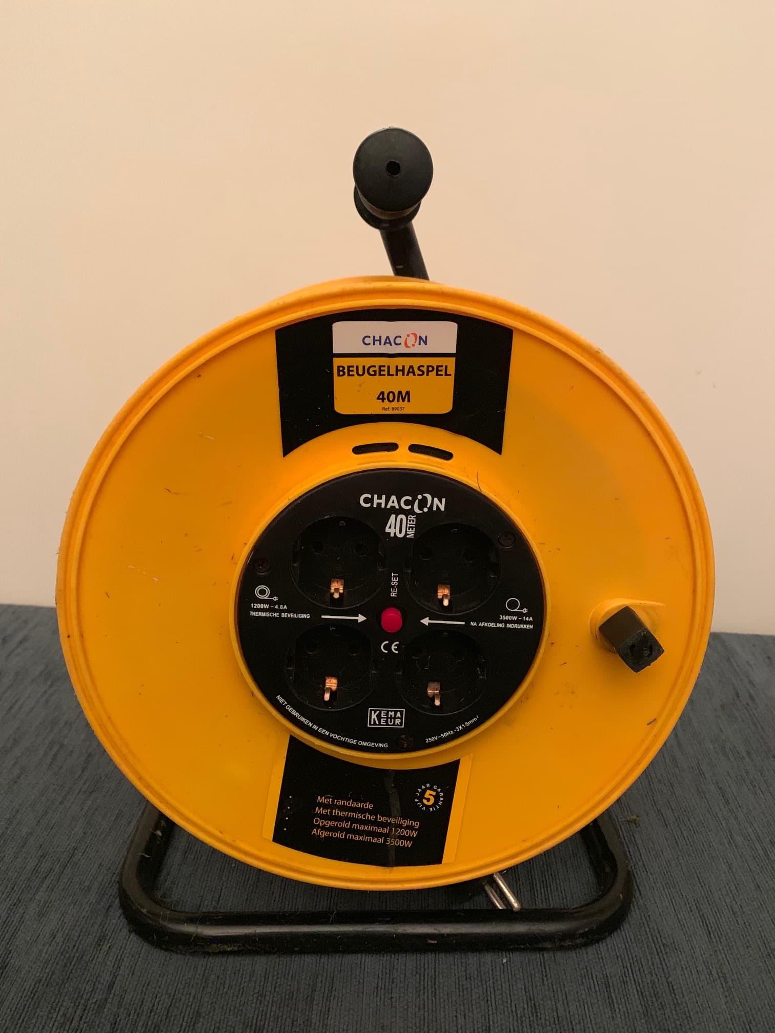 Haspel 40 meter. Beugelhaspel. Kabelhaspel.