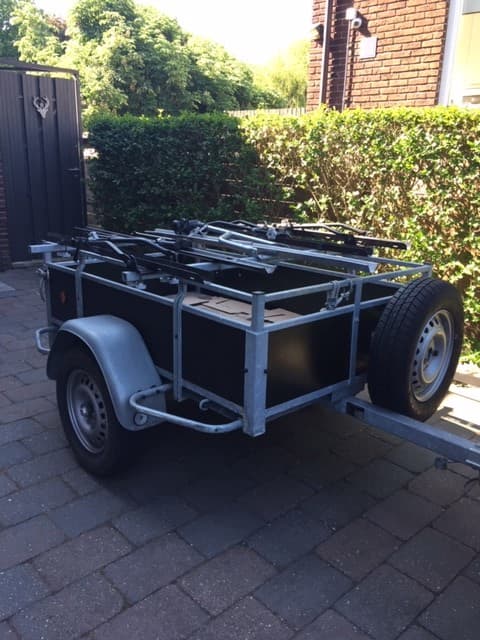 Aanhangwagen met fietsenrek voor 5 fietsen