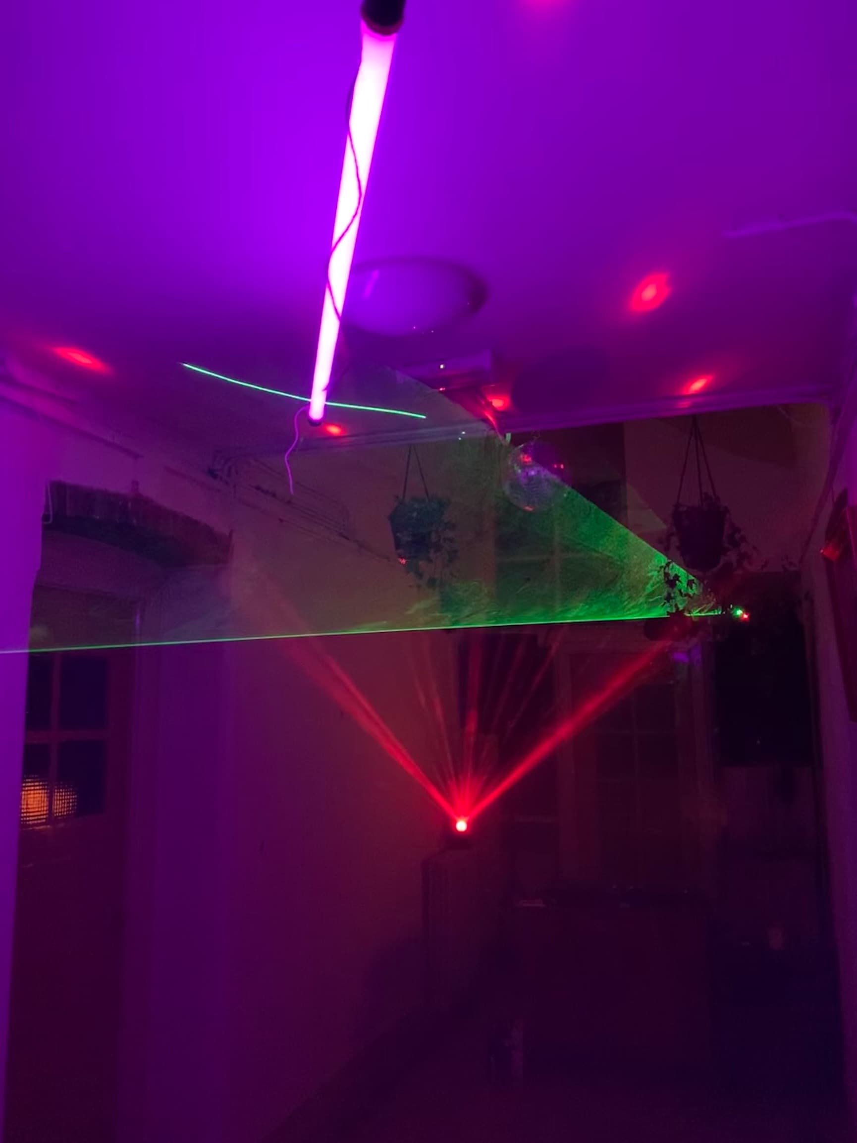 Laser (groen) met rookmachine