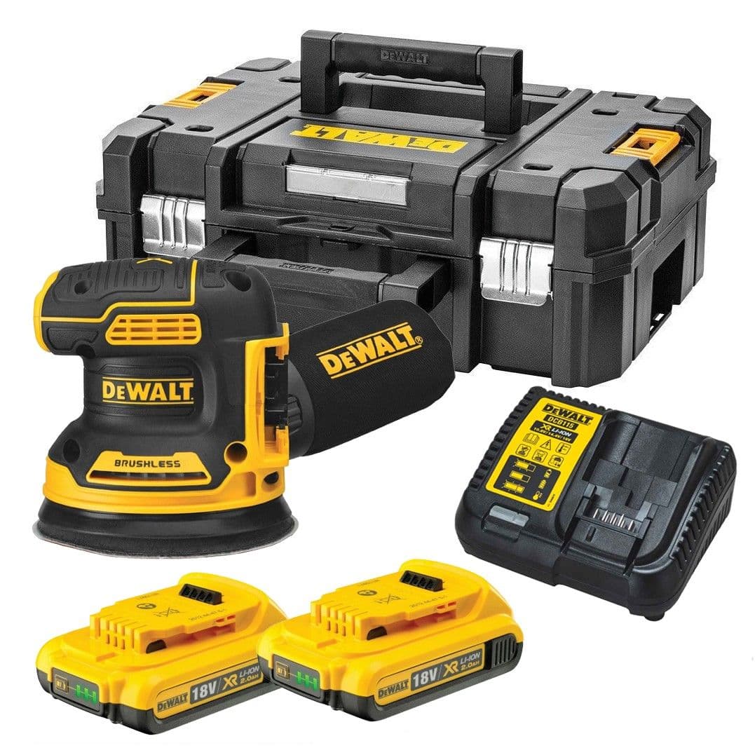 Accuschuurmachine DeWalt DCW210NT 18V Li-Ion accu excentrische schuurmachine in TSTAK - 125mm koolborsteloos huren