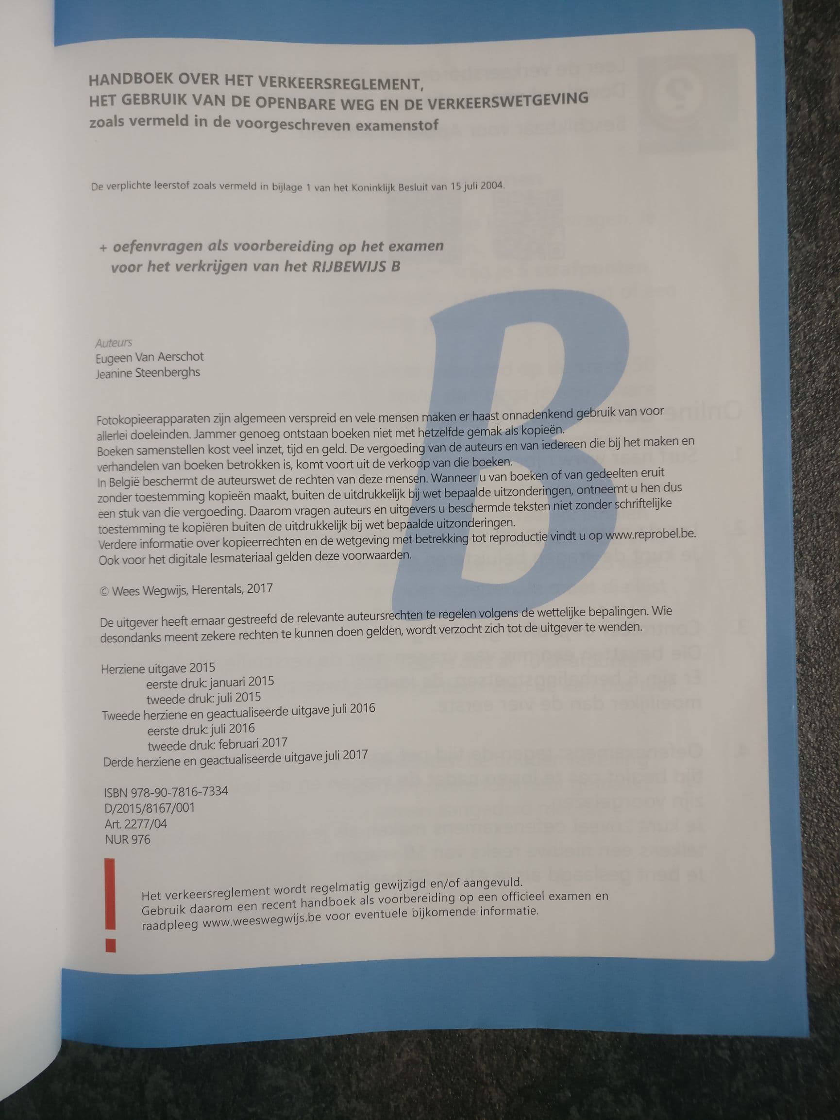 Theorieboek rijbewijs B 