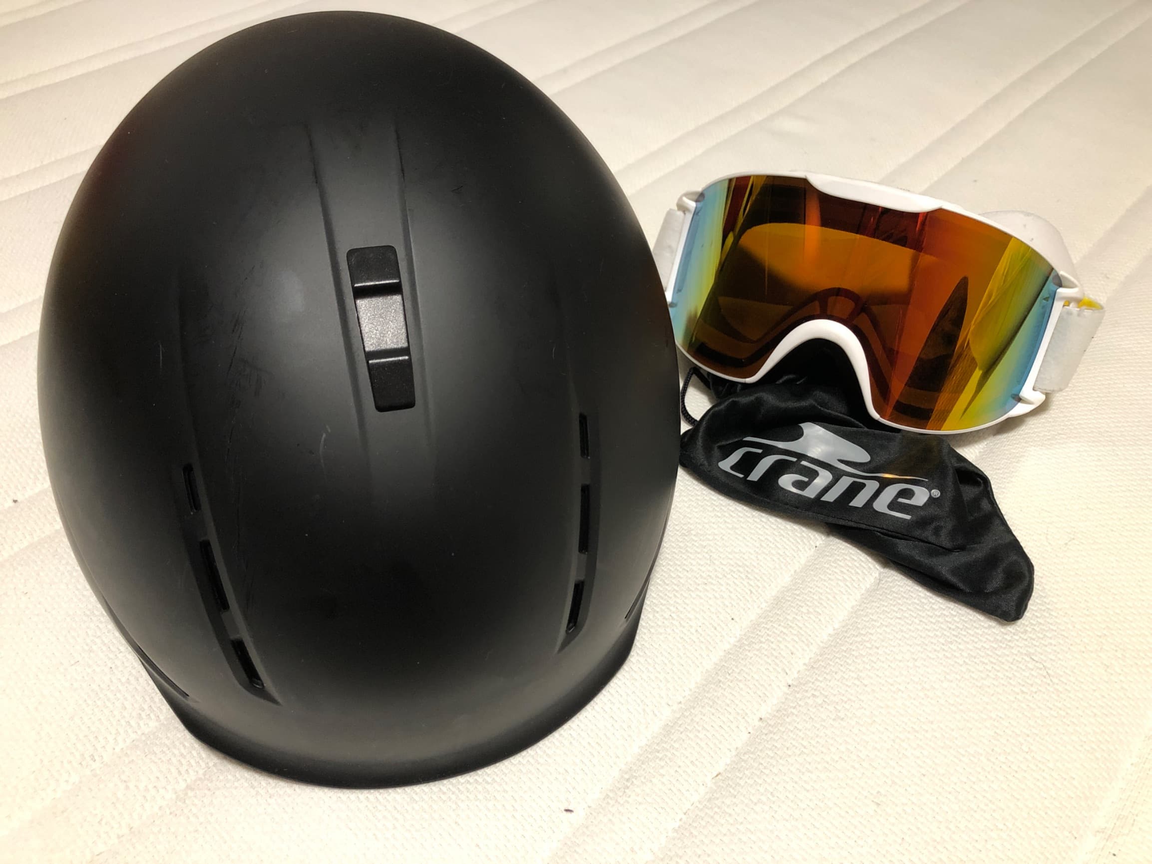Ski helm en bril