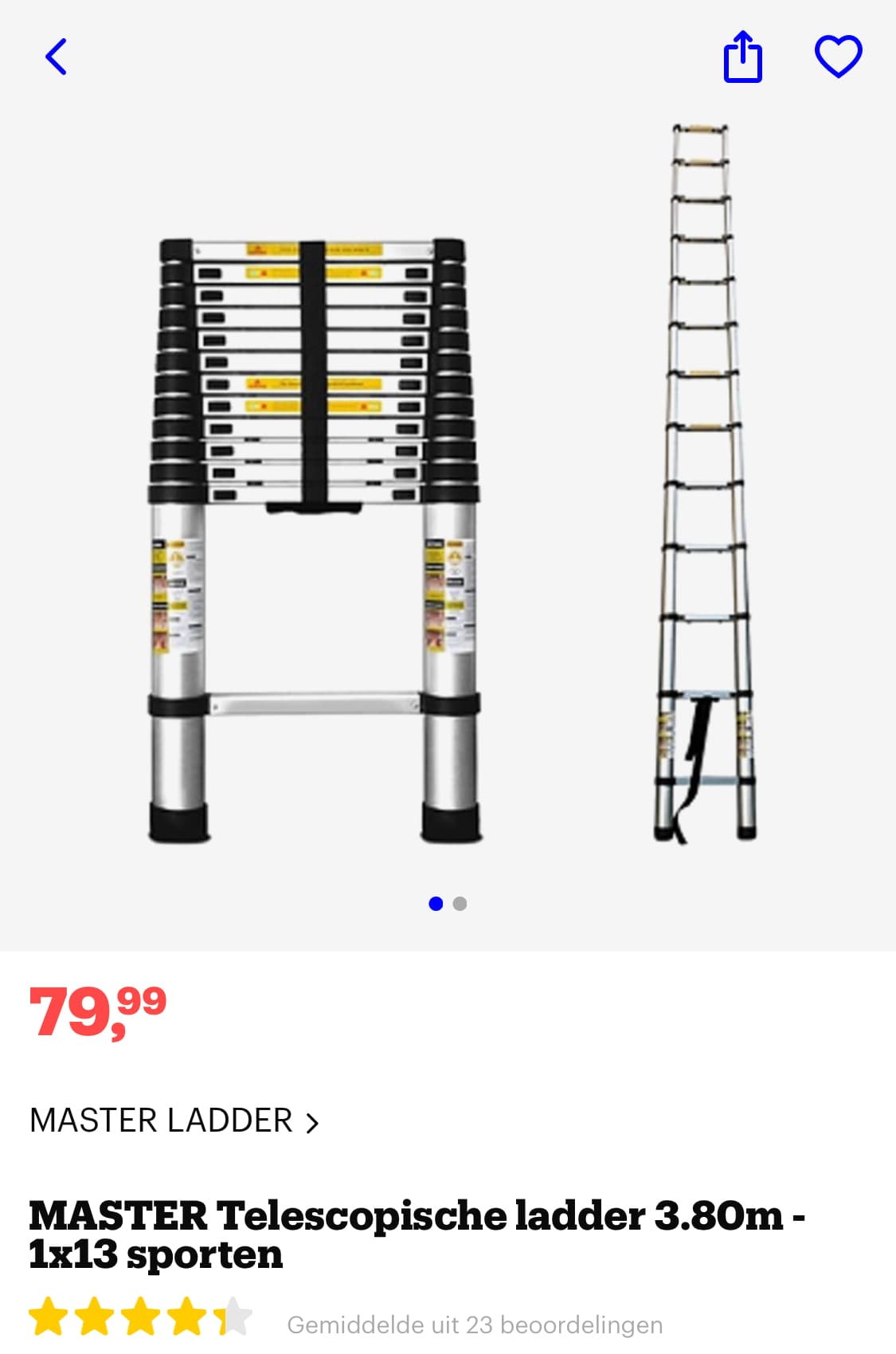 telescopische ladder 4m