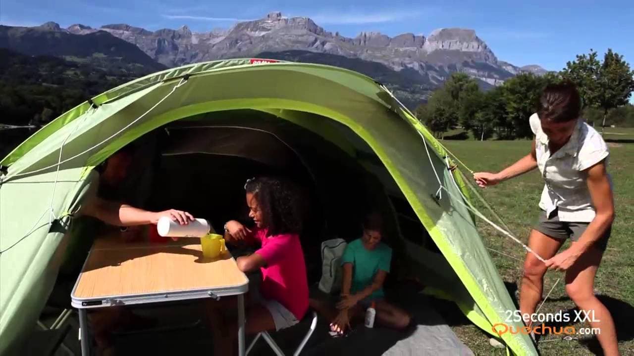 Tent 3 personen, 7 seconden tent Quechua met luifel 