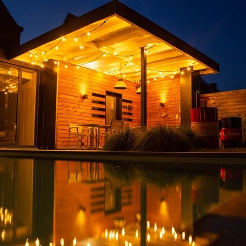 Prikkabel feestverlichting - 25 m - dimbare LED filamentlampen - buiten
