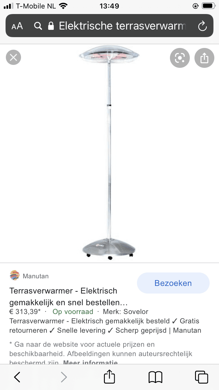 elektrische terrasverwarmer