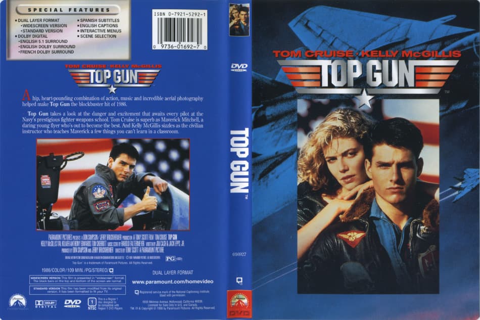 Top Gun (Tom Cruise & Kelly McGillis) 1986. - DVD