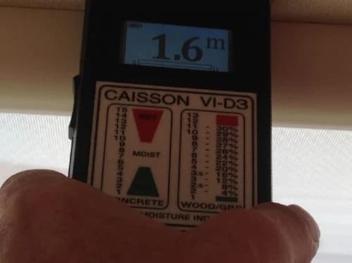 Professionele vochtmeter Caisson gebruikt door Caravan en Camper service bedrijven voor metingen