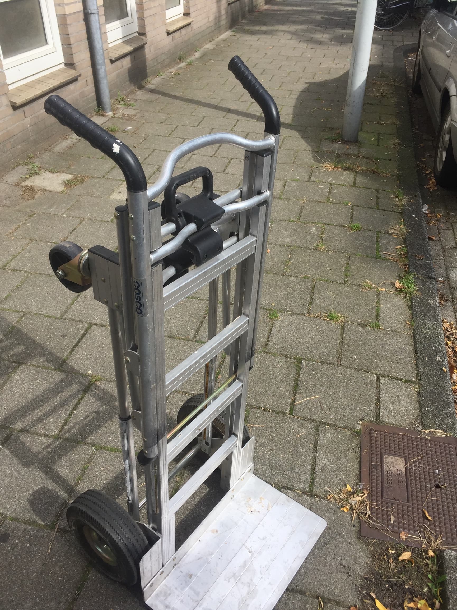 Aluminium Steekwagen die omgebouwd kan worden tot kar
