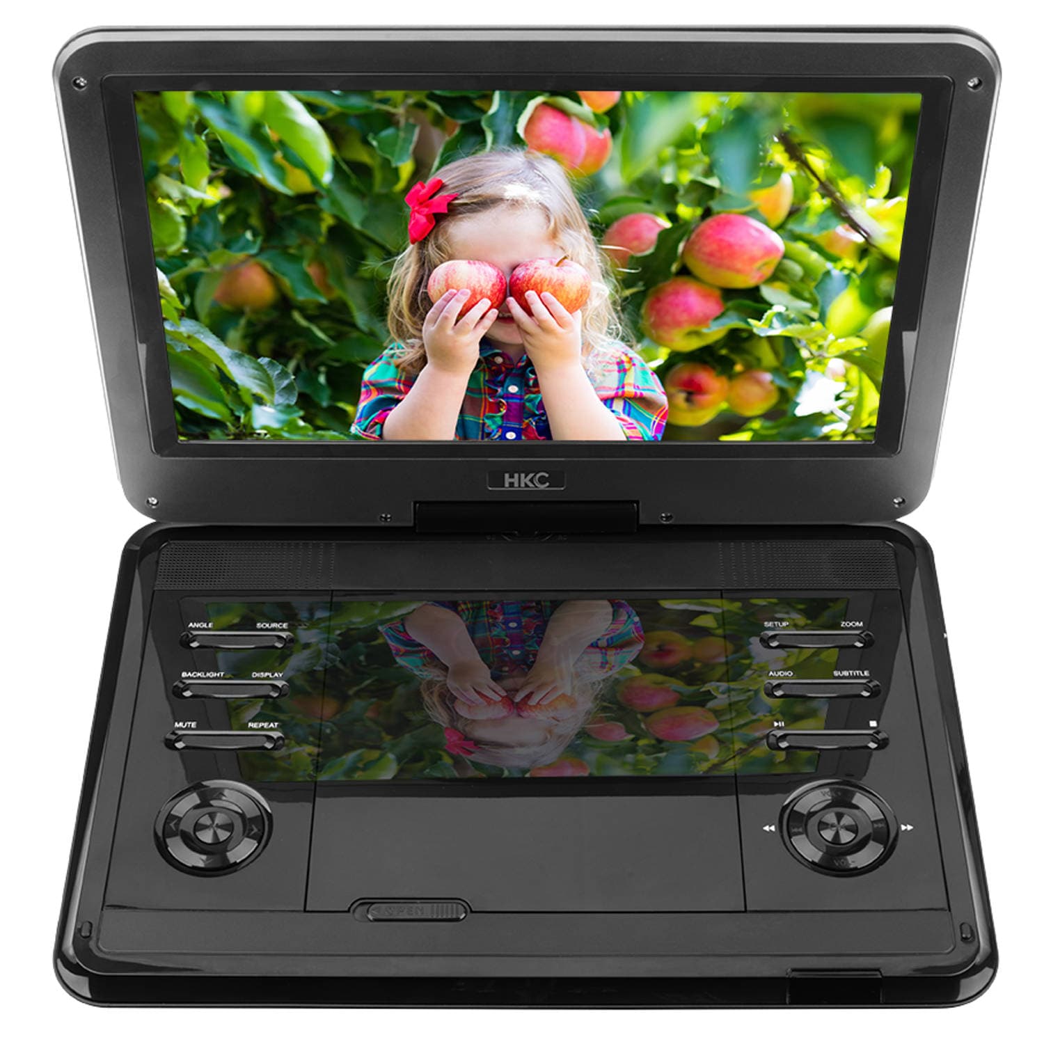 HKC D12HM01 - 12 inch draagbare DVD-speler met ingebouwde oplaadbare batterij en 12V autolader - Portable dvd-speler.