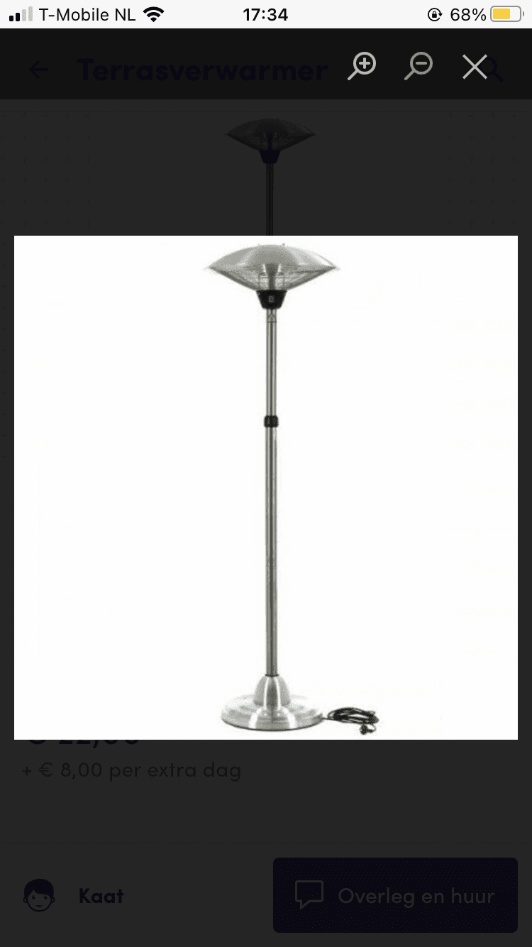 Electrische terrasverwarmer