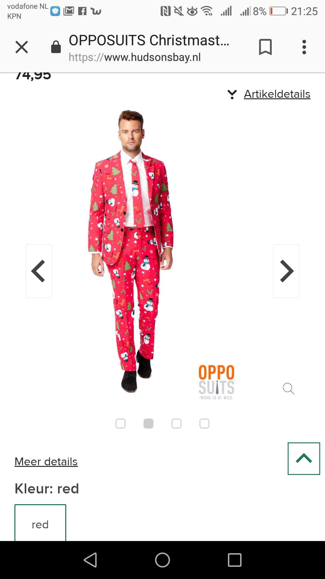 Opposuits kerstpak. Eu mt 50.