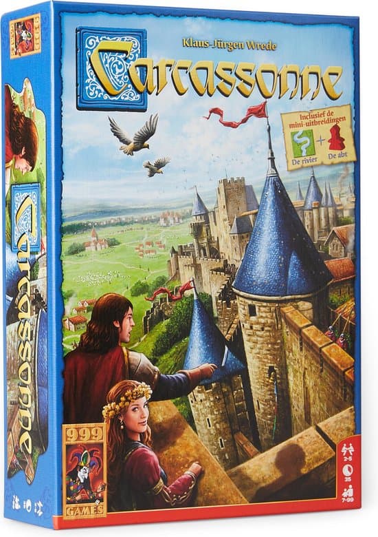 Carcassonne met uitbreiding de abt en de rivier