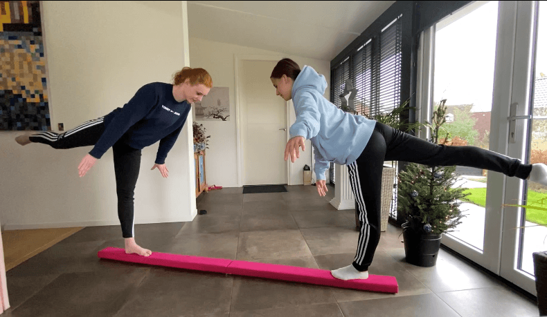 Turnbalk voor thuis (roze) - inclusief handige oefeningen