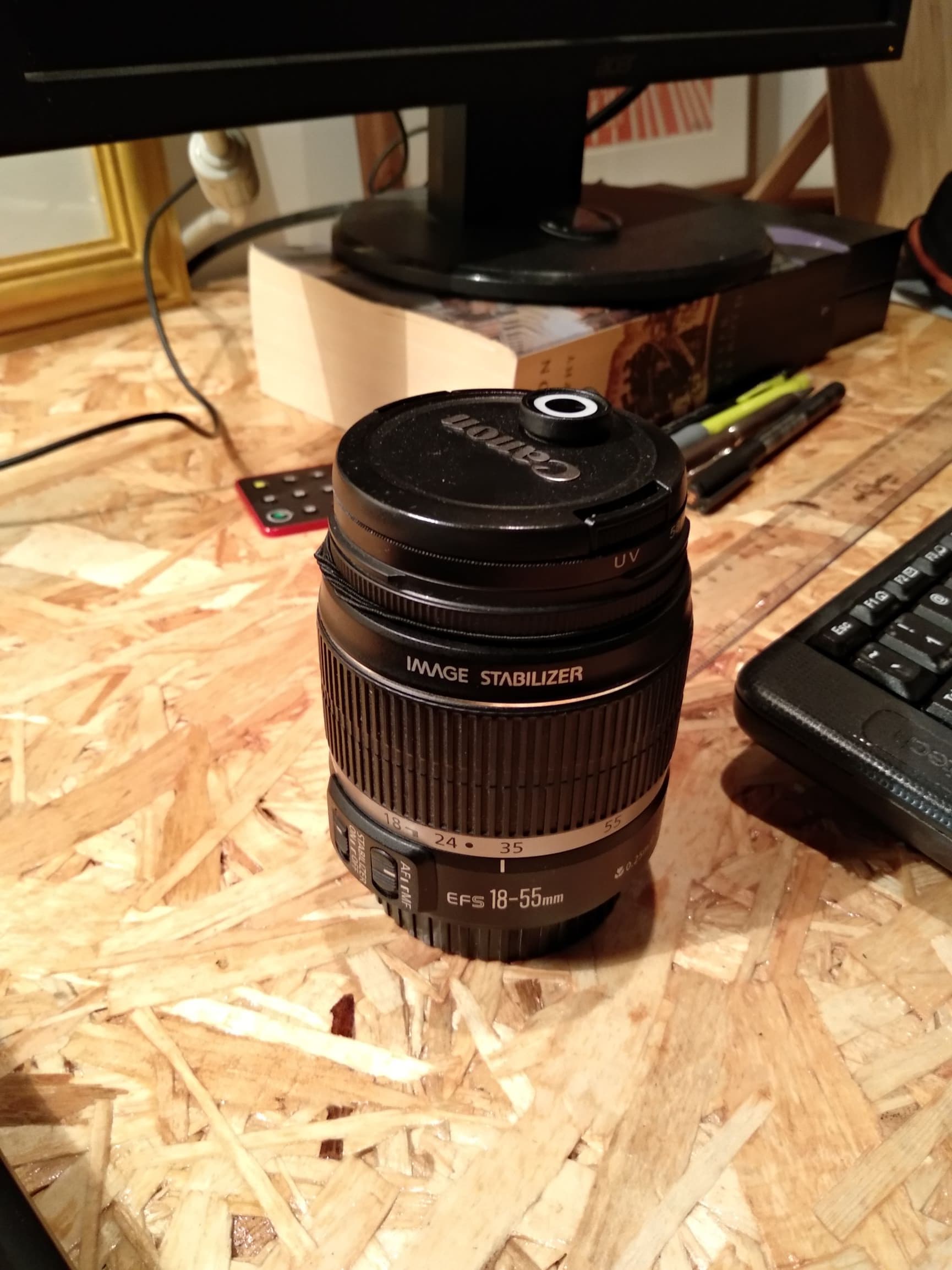 Canon EF-S 18-55 (of andere EF-S lens)