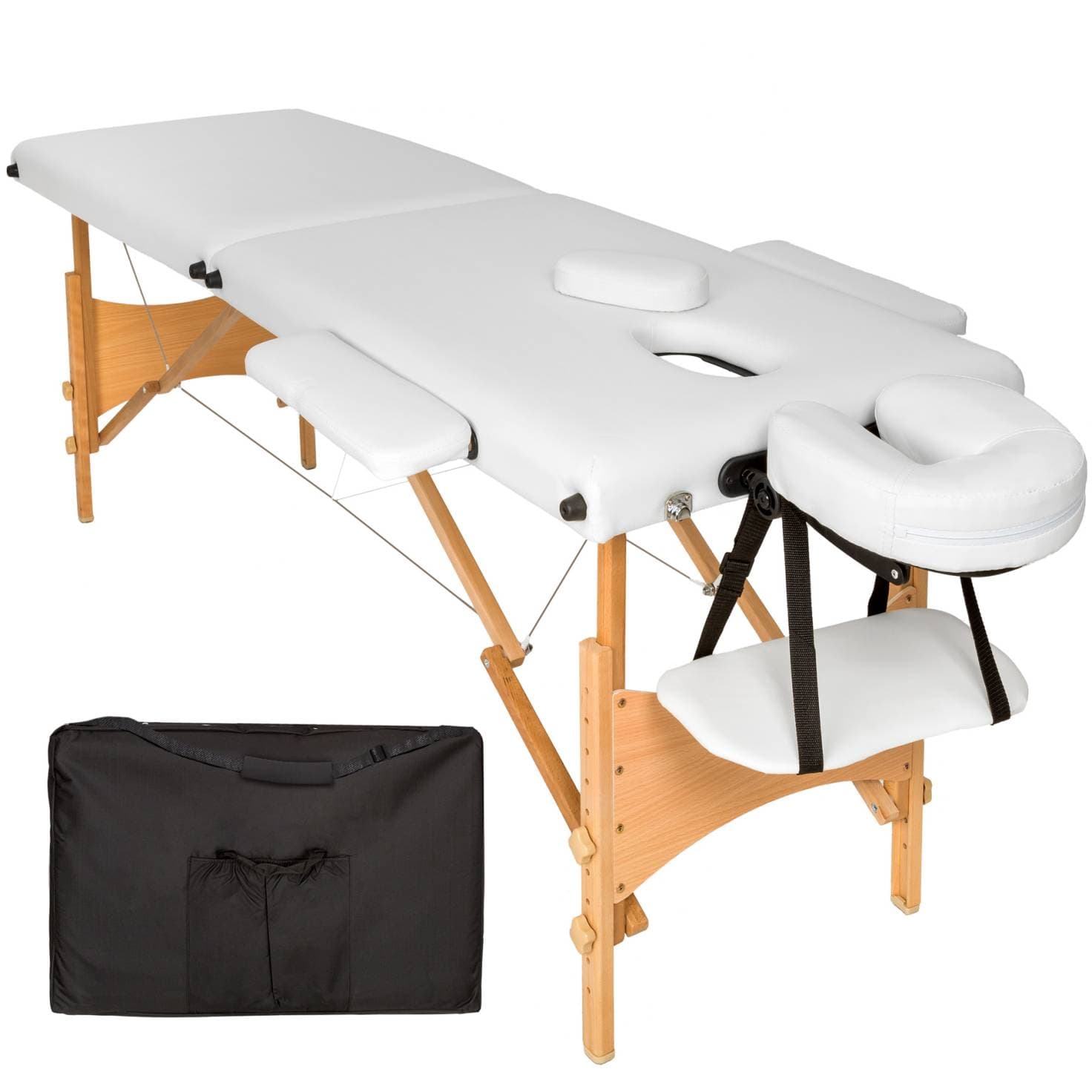 Massagetafel zacht, verstelbaar + accessoires