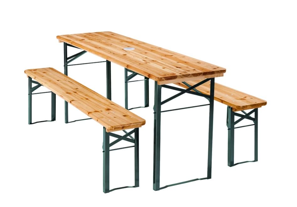 Handige en degelijke biertafels (incl. bankjes) te huur