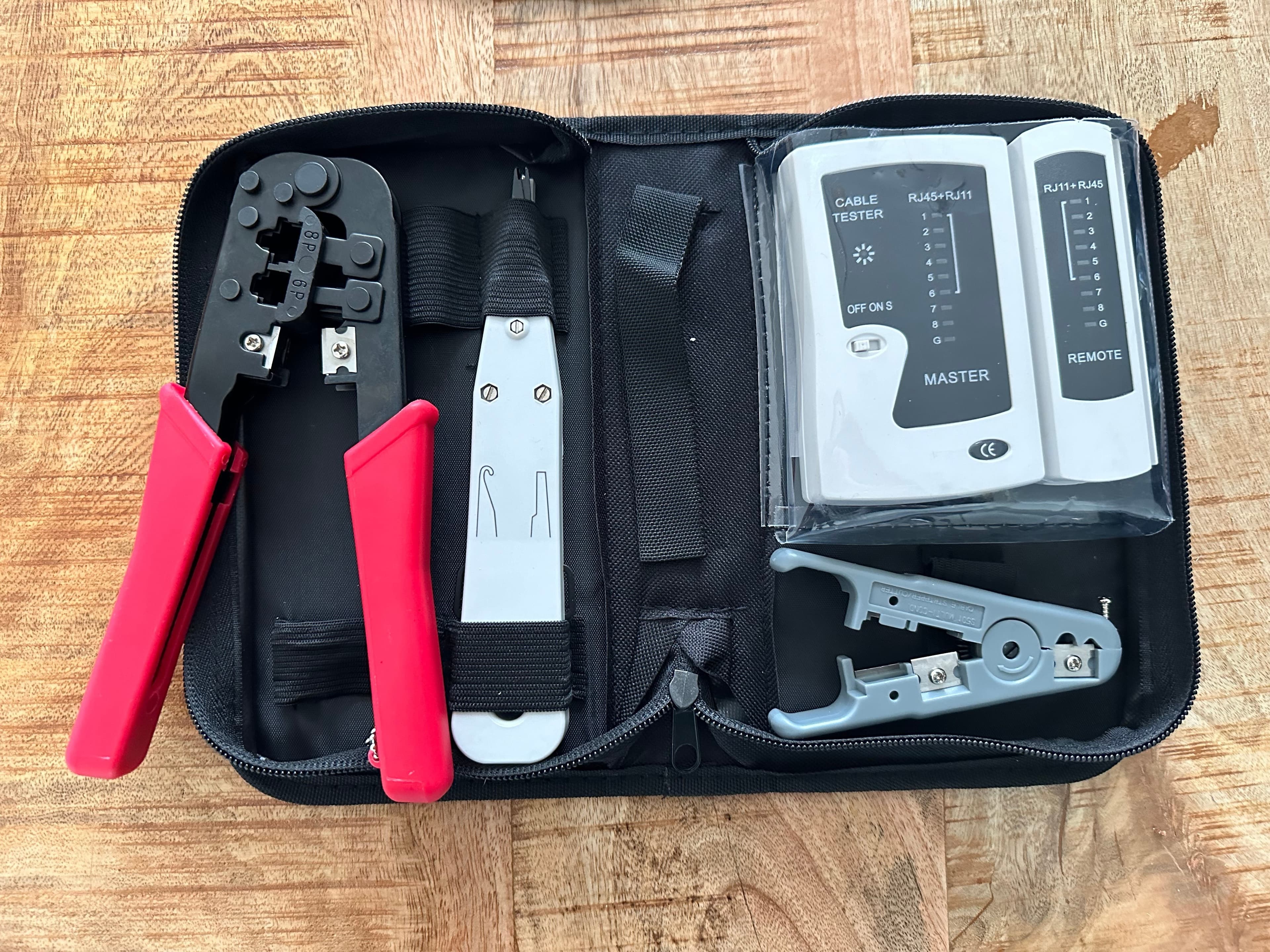 Krimptang kabeltester RJ11/RJ12/RJ45